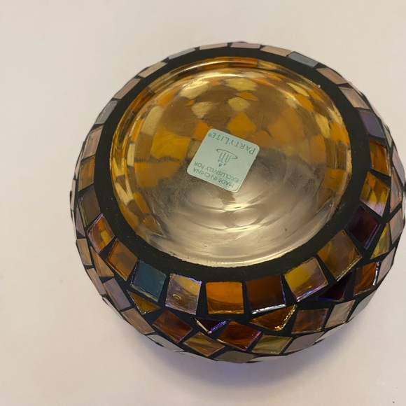 PartyLite Global Fusion Votive Holder P8367 Mosaic Tile Glass Tealight Retired - Picture 6 of 13
